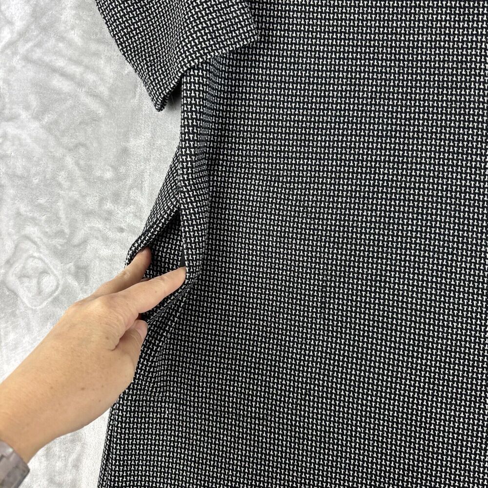 J. Jill Ponte Knit Dress Women's Medium Black‎ White Print Pockets (0991) - Picture 4 of 10